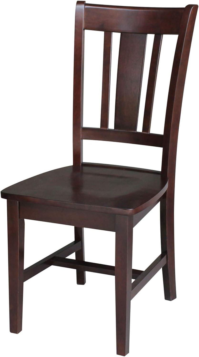 International Concepts San Remo Wood Splat Dining Chair in Rich Mocha Set of 2