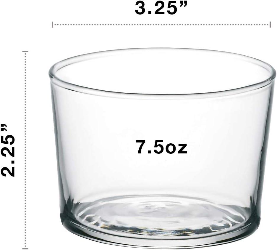 Bormioli Rocco Essential Decor Glassware 7.5 Ounce Drinking Glasses for Water, Set of 12