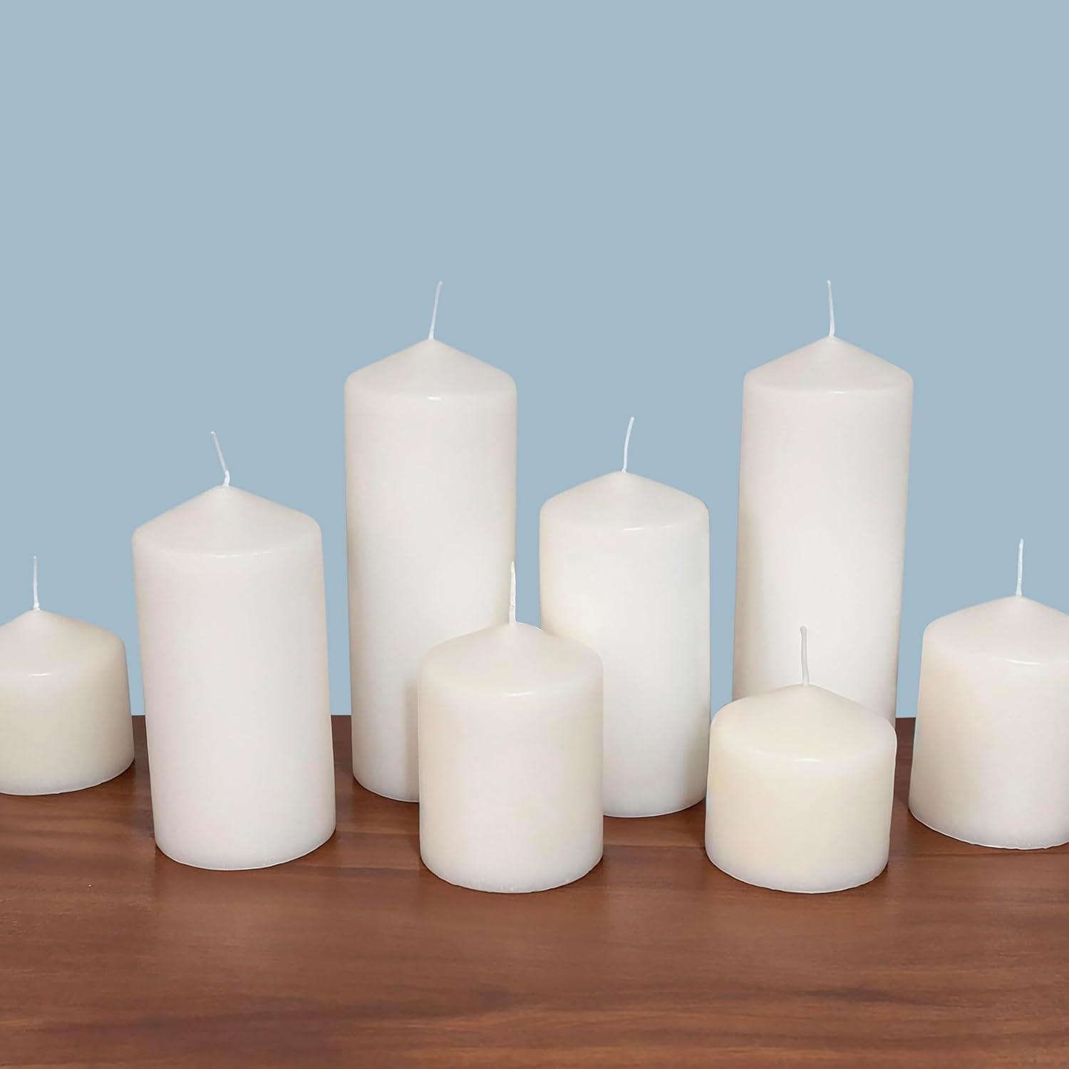 Stonebriar 3" x 6" Unscented 1-Wick White Pillar Candles, 6 Pack