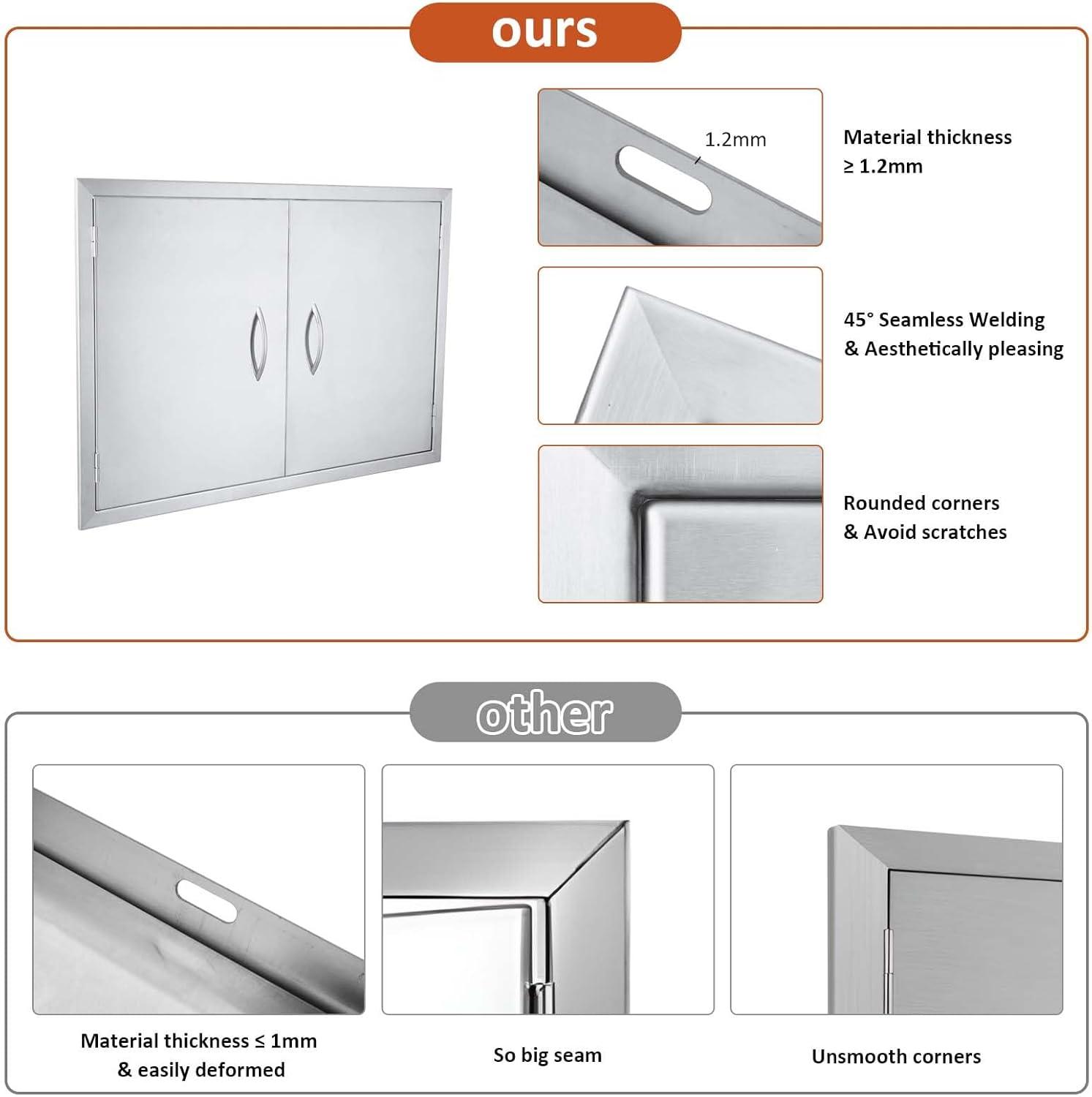 31" W x 24" H Stainless Steel Outdoor Kitchen Doors