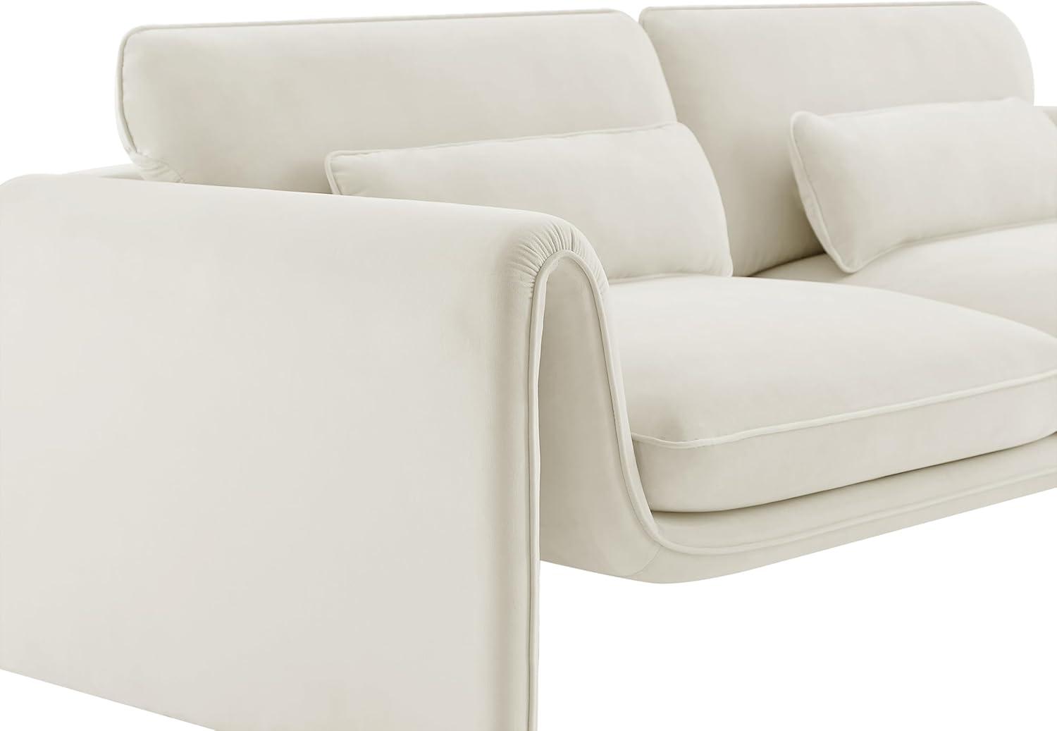 Meridian Furniture Sloan Cream Velvet Fabric Sofa