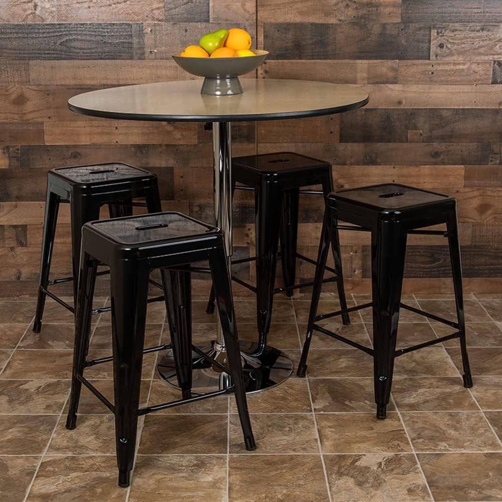 Flash Furniture 24" High Metal Counter-Height, Indoor Bar Stool - Stackable Set of 4