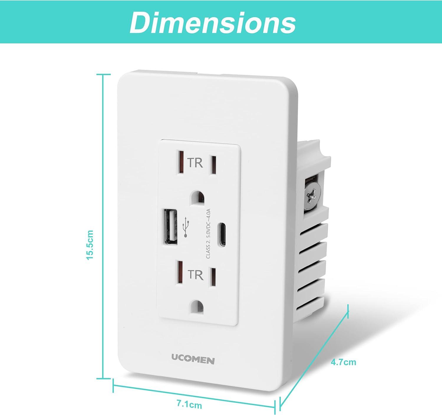 15 Tamper Resistant Duplex Outlet with USB Port