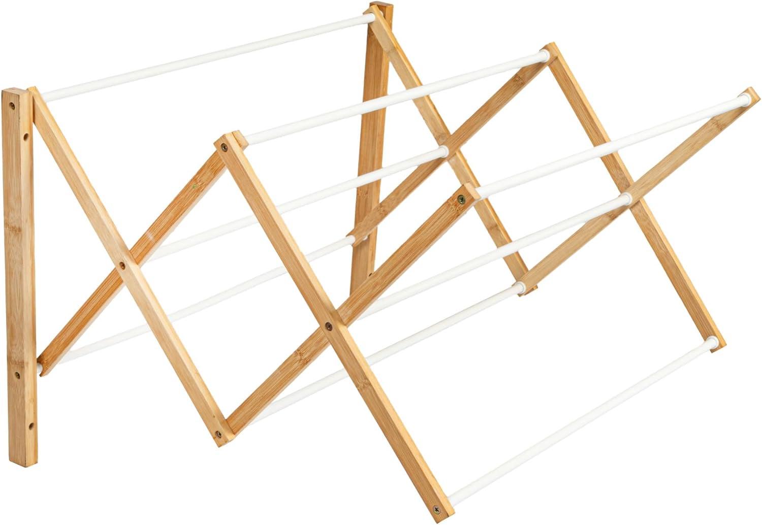 Household Essentials Meghan Bamboo Foldable Wall-Mounted Drying Rack