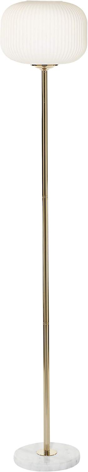 CosmoLiving by Cosmopolitan 64" White Floor Lamp with White Glass Shade