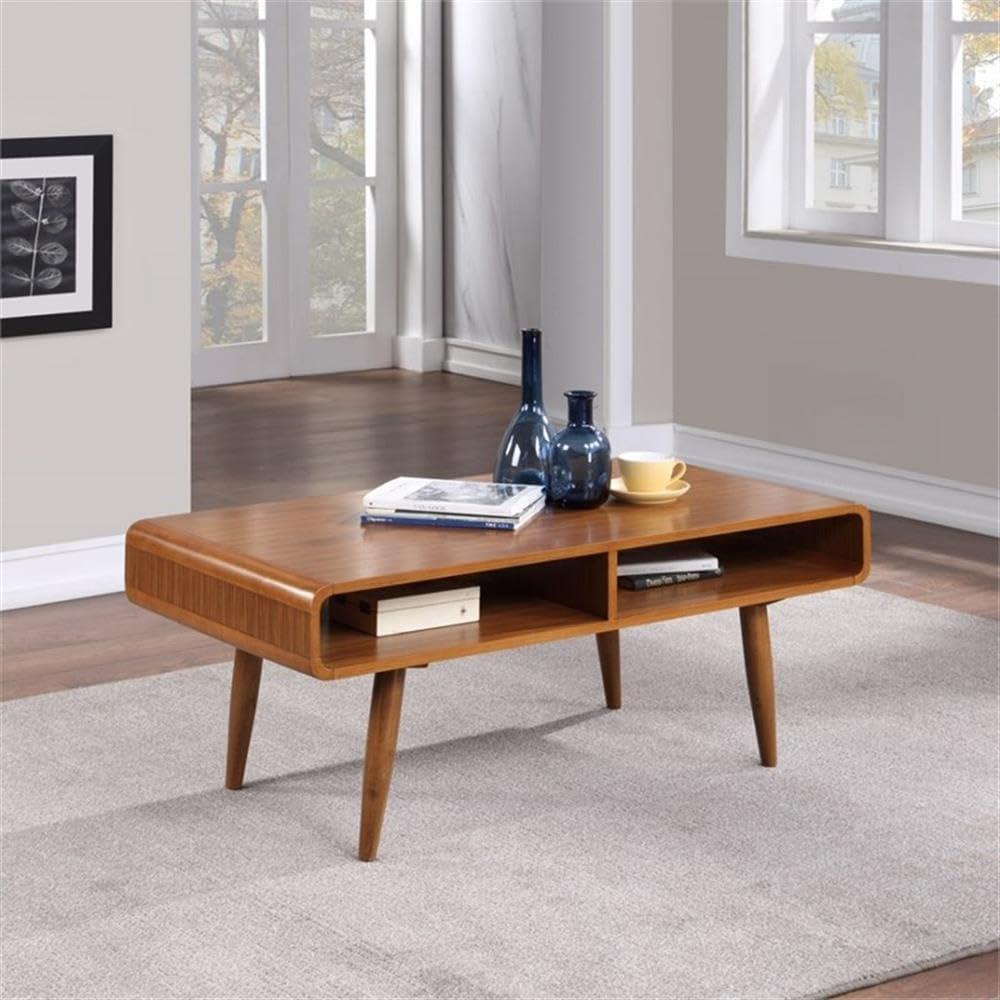 Boraam Halmstad Coffee Table Walnut: Elegant Rectangular Design, 2 Shelves, Sturdy Wood Frame