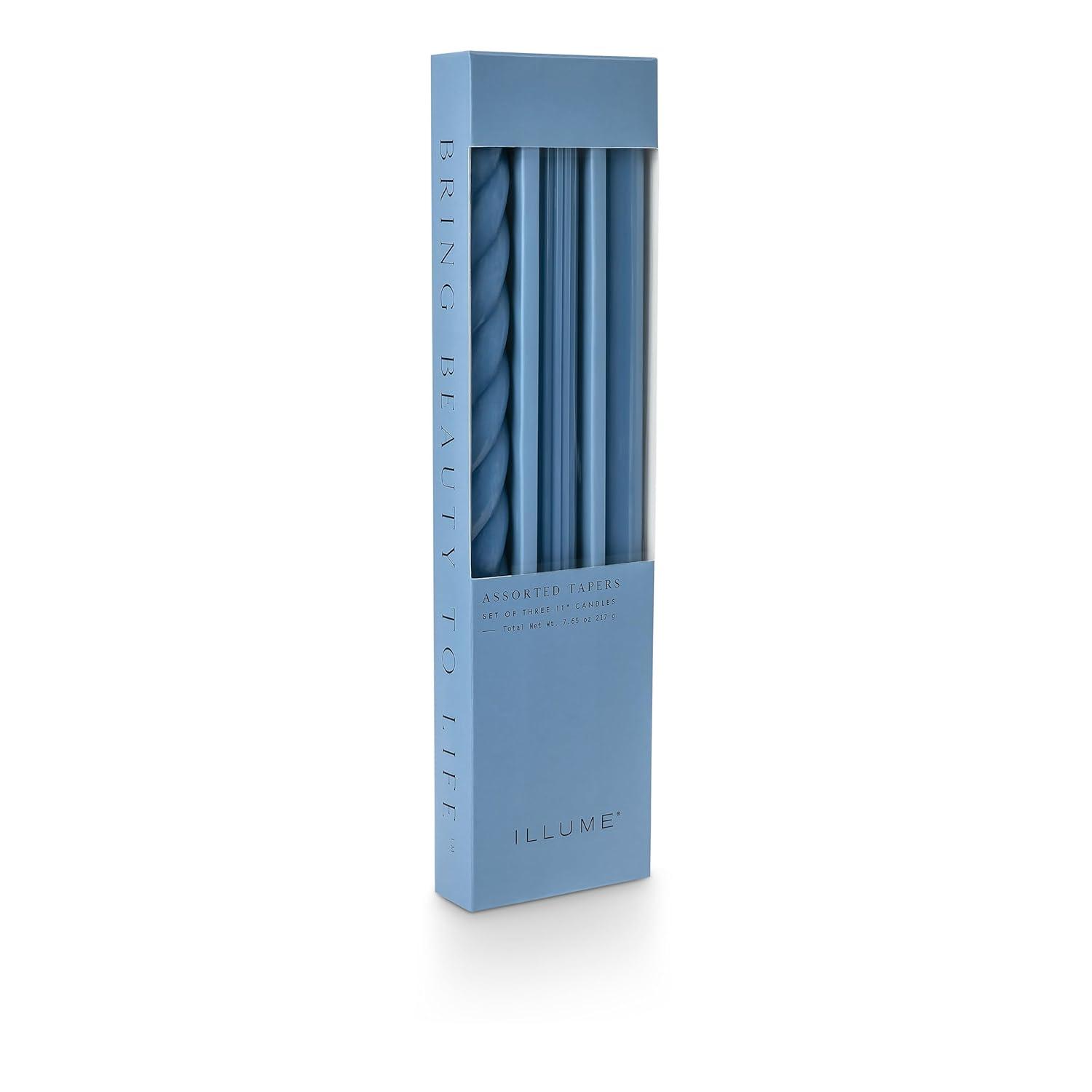 ILLUME Beautifully Done Unscented Assorted Candle Tapers 3-Pack