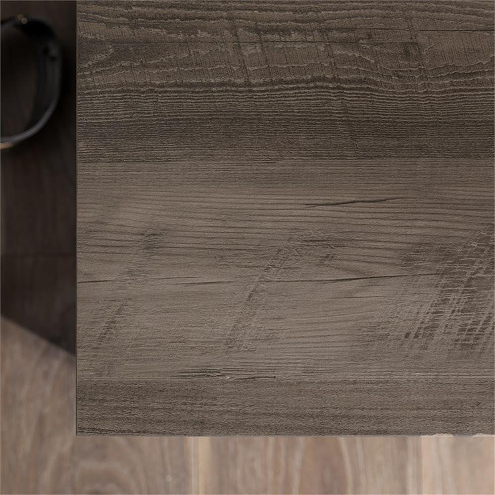 72" Gray Wash Industrial Metal and Wood Hall Tree with Bench