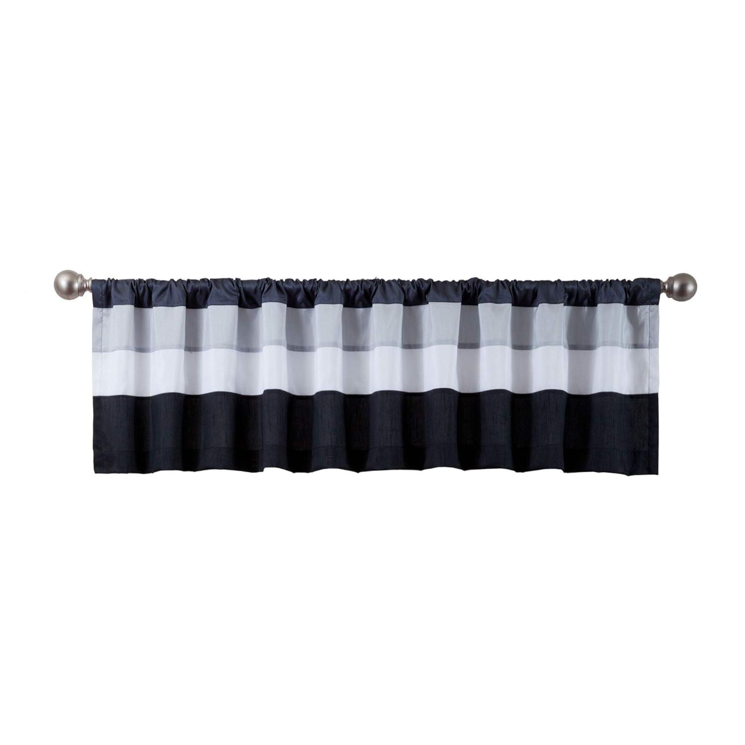 Lush Decor Striped Tailored 84'' W Curtain Valance in