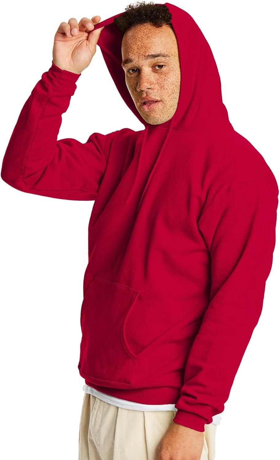 Hanes EcoSmart Men's Fleece Hoodie Deep Red S