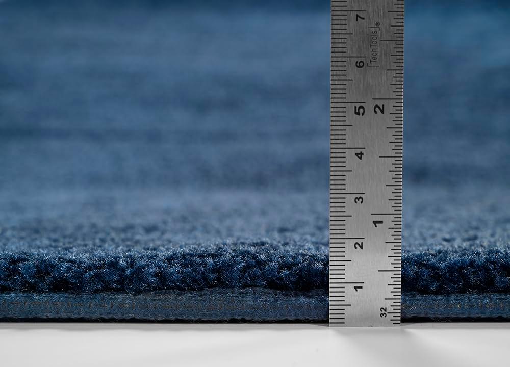 2pc Traditional Nylon Washable Bathroom Rug Set Navy - Garland Rug: Machine Made, Latex Backing, Tufted Bath Mats Set