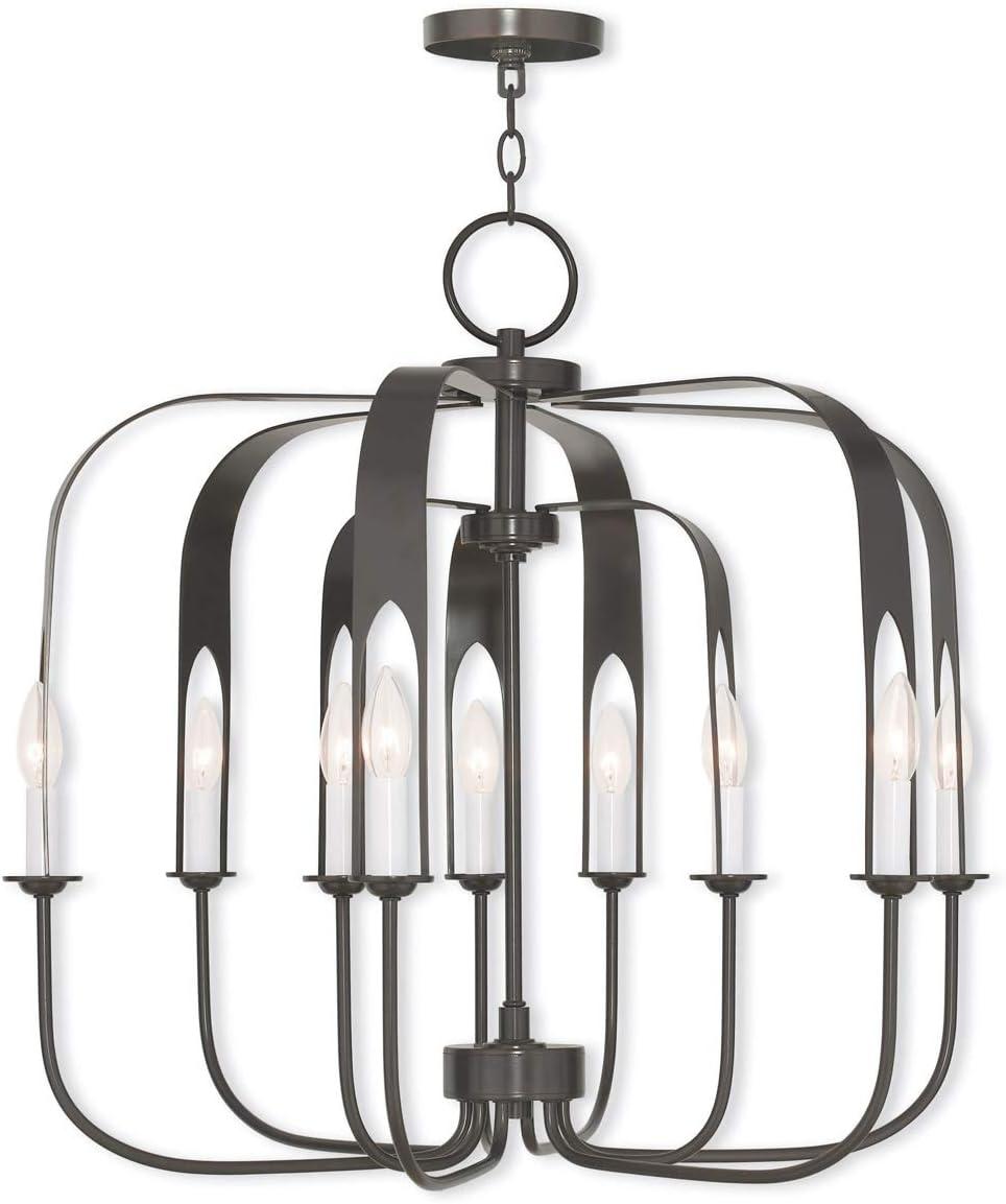 Addison English Bronze 9-Light Modern Chandelier, 28" x 25.25"