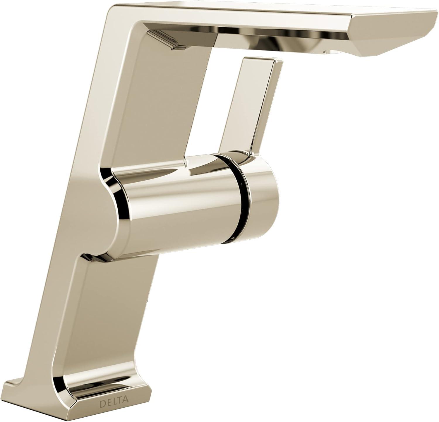 Delta Pivotal Mid-Height Vessel Bathroom Faucet in Lumicoat Polished Nickel