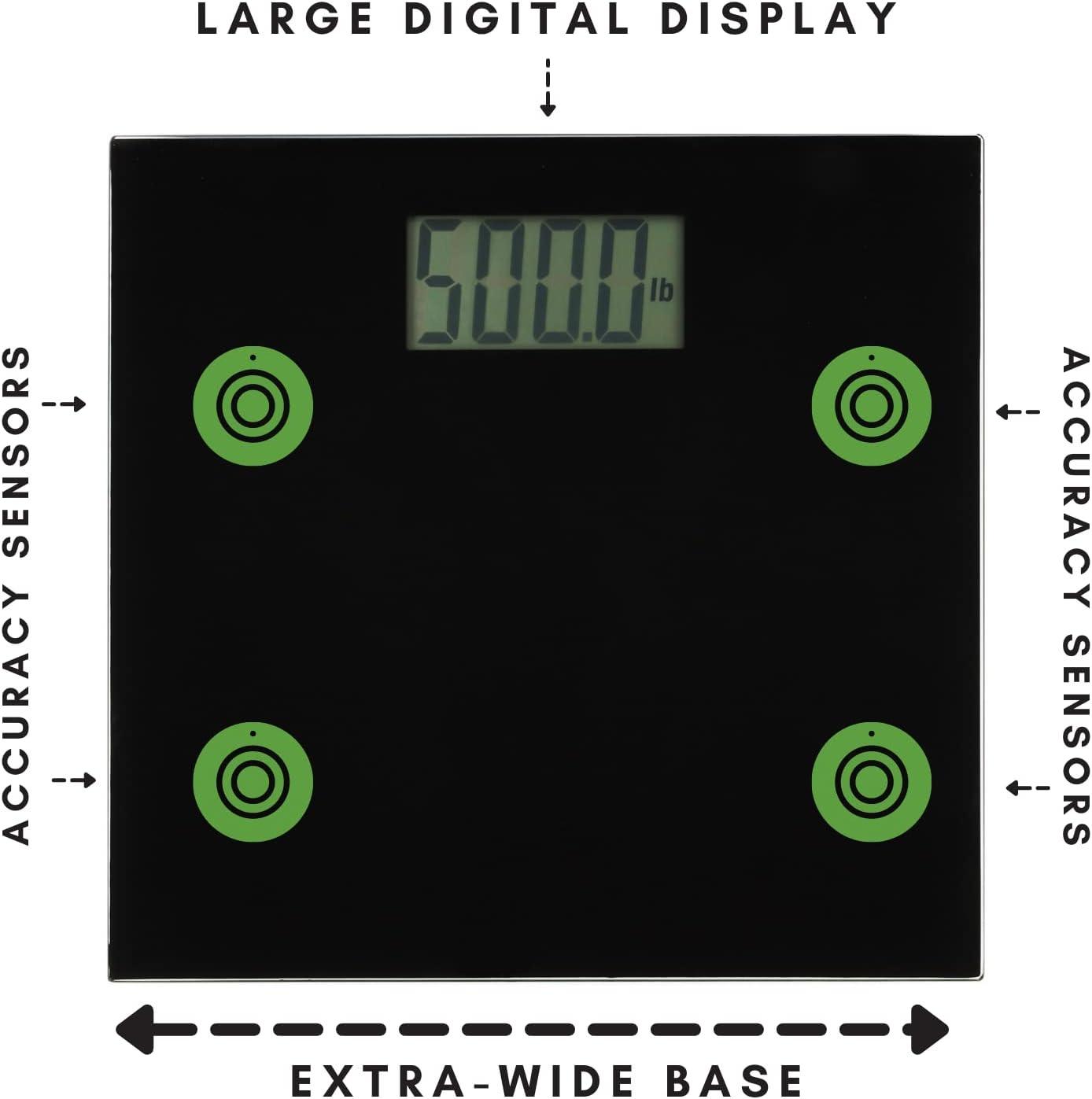 500lb Black Glass Digital Talking Bathroom Scale