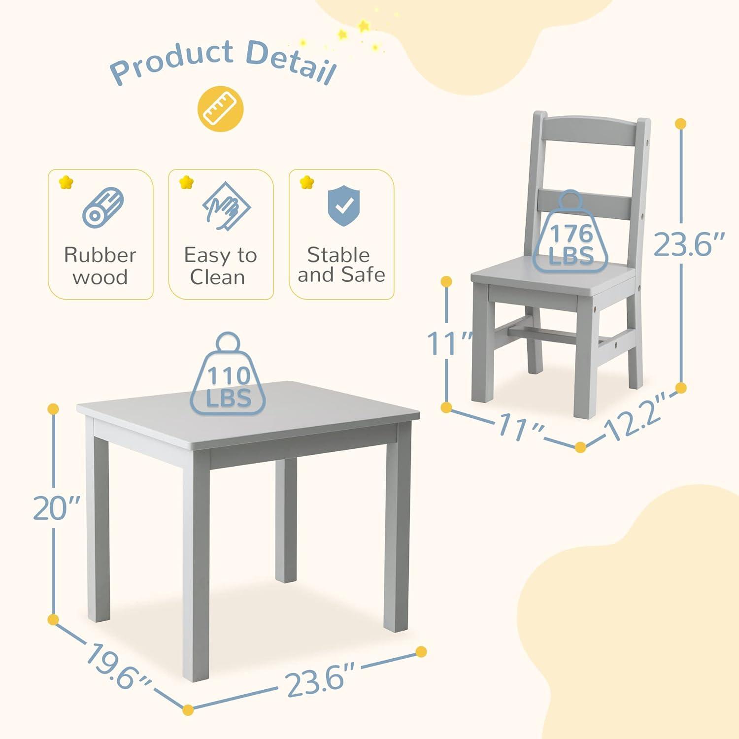 Delta Children MySize Kids' Wood Table and Chair Set 2 Chairs Included