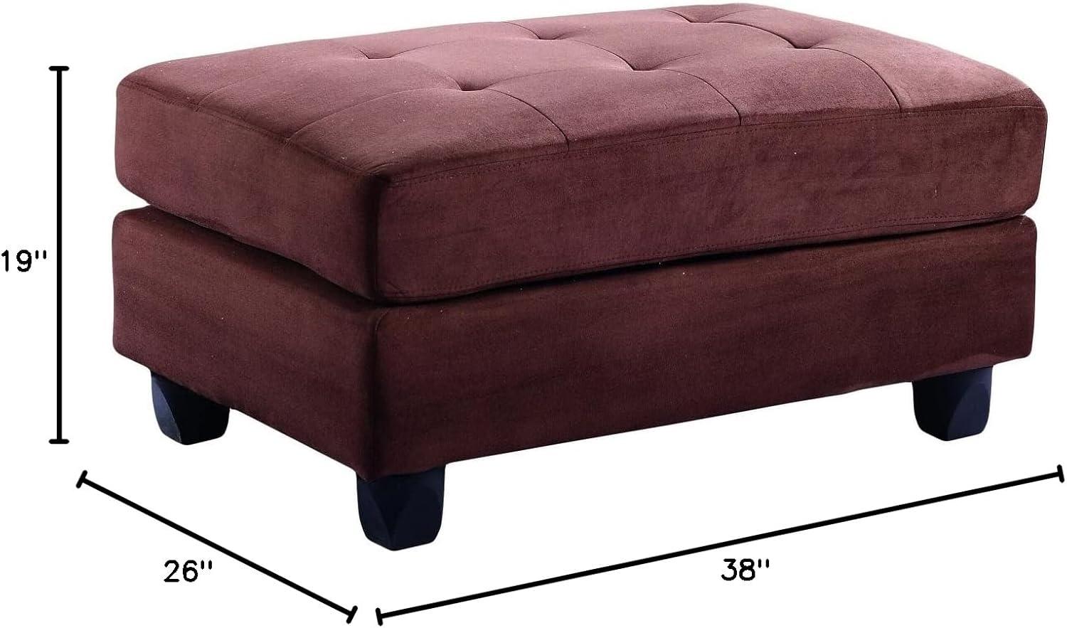 Glory Furniture Malone Microsuede Ottoman in Purple