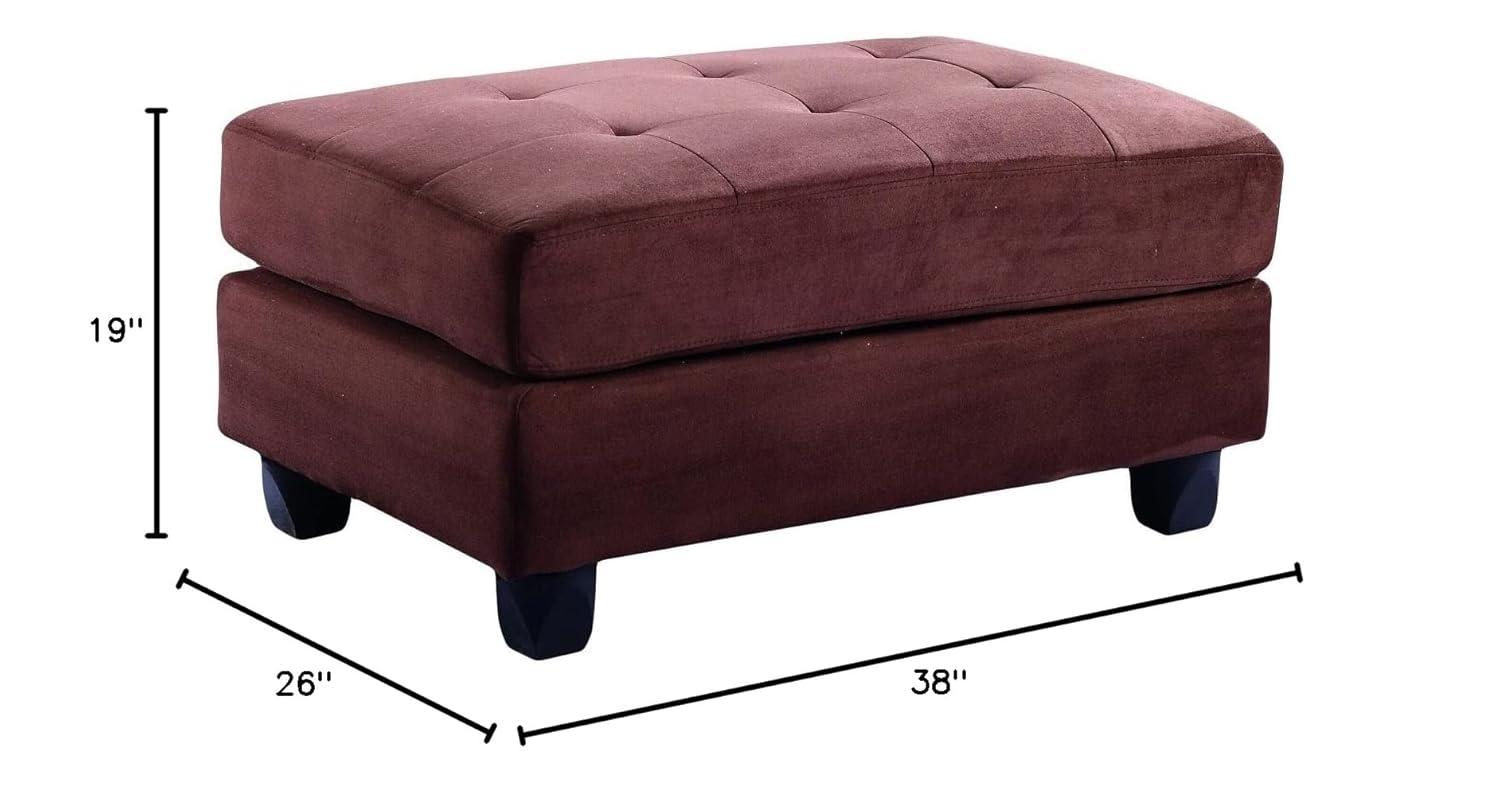 Glory Furniture Malone Microsuede Ottoman in Purple