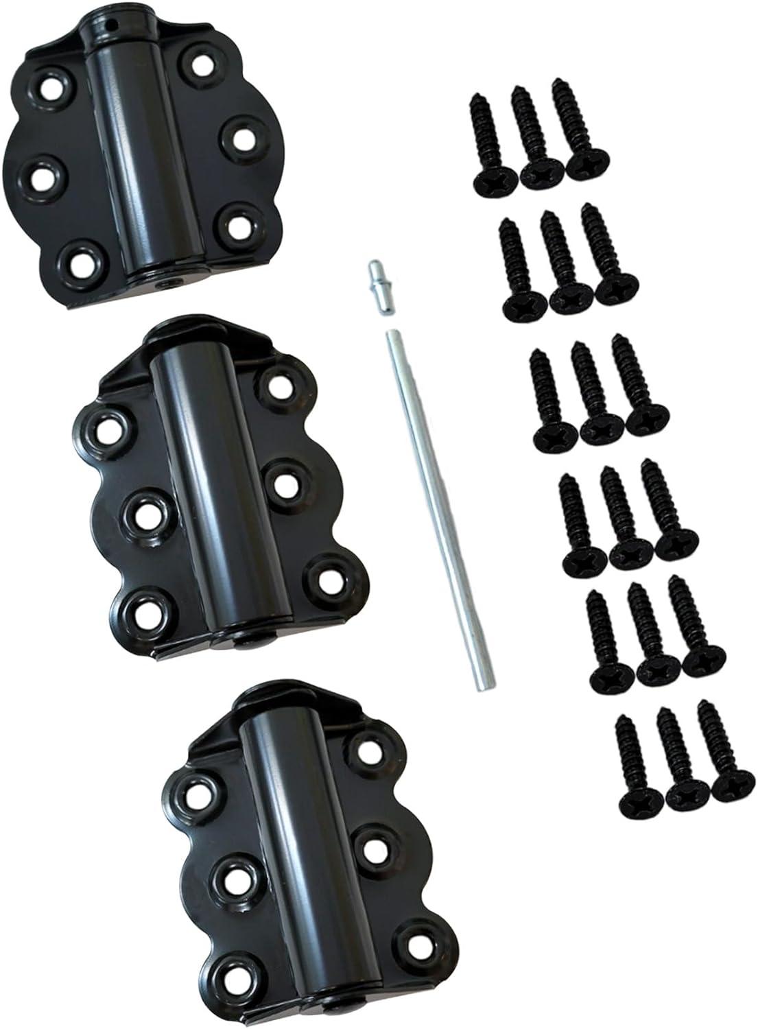(3-Pk) Wright Products Adjustable  Self Closing Door Hinges Black 2-3/4" V226BL