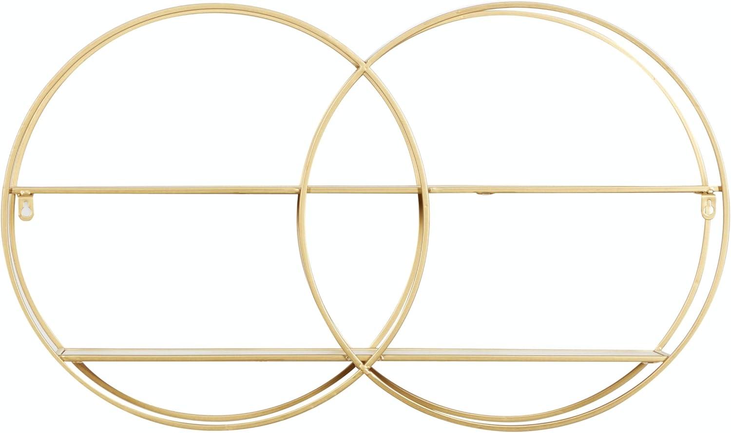 Cosmoliving By Cosmopolitan Gold Metal Contemporary Wall Shelf, 18 X 30 X 6