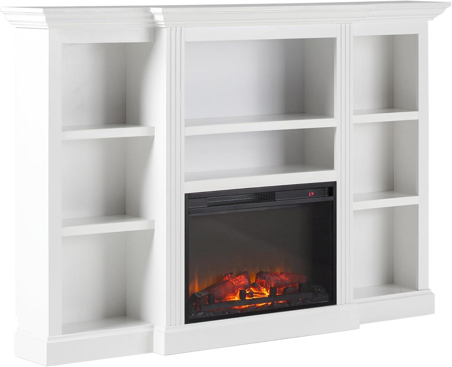 Red Barrel Studio® Traditional 70” Mantel Fireplace with Open Shelving