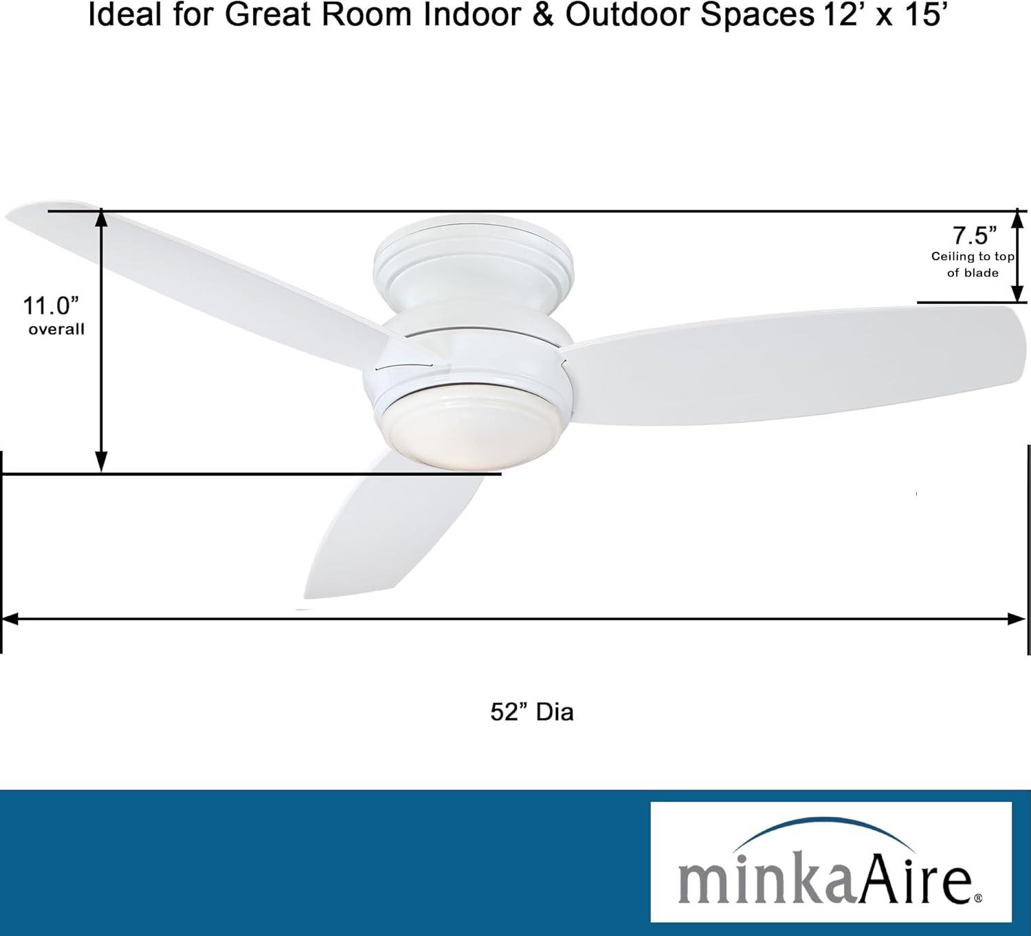 Minka Aire 52" Concept 3 - Blade Outdoor LED Propeller Ceiling Fan with Wall Control and Light Kit Included