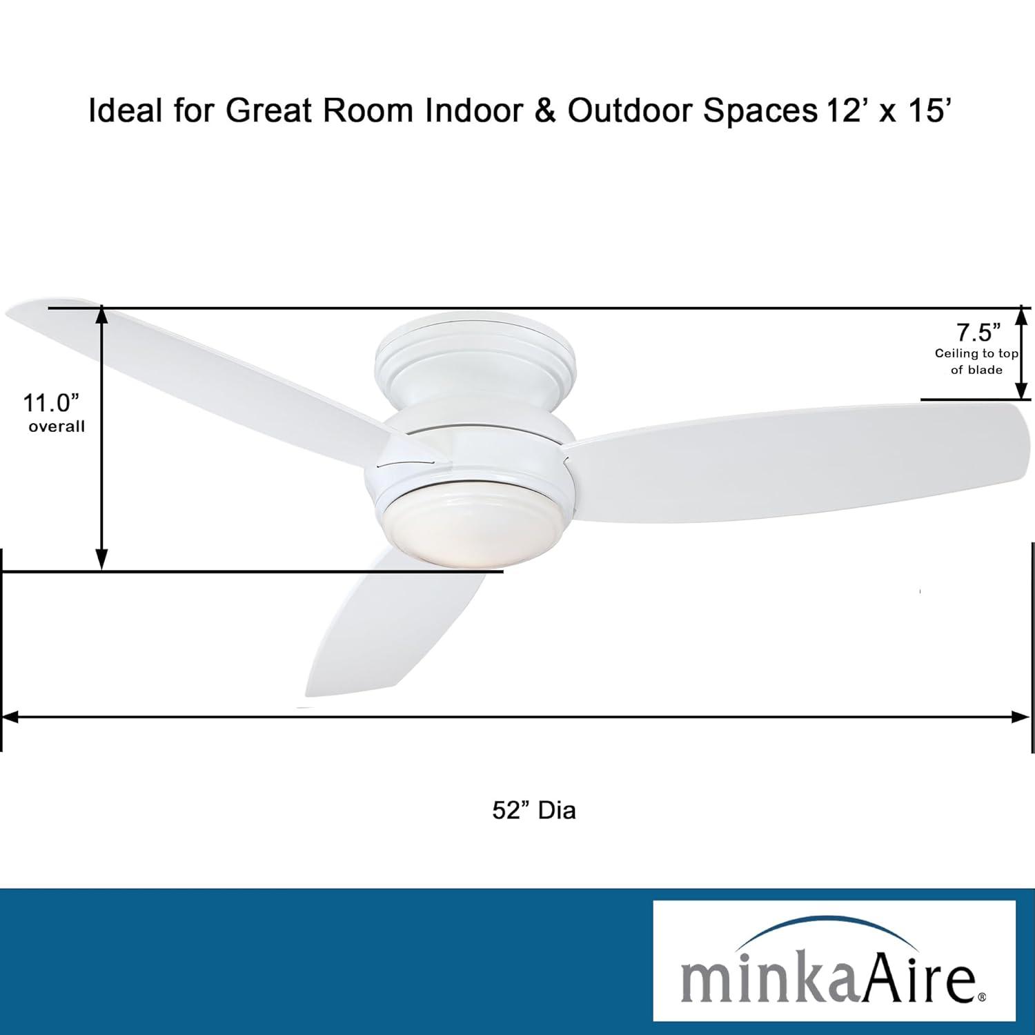 Minka Aire 52" Concept 3 - Blade Outdoor LED Propeller Ceiling Fan with Wall Control and Light Kit Included