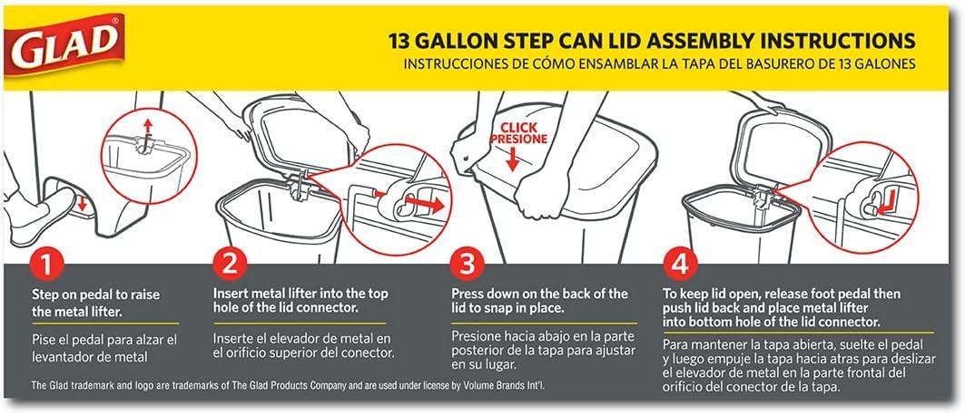 GLAD™ GLAD™ White Plastic Step Trash Can