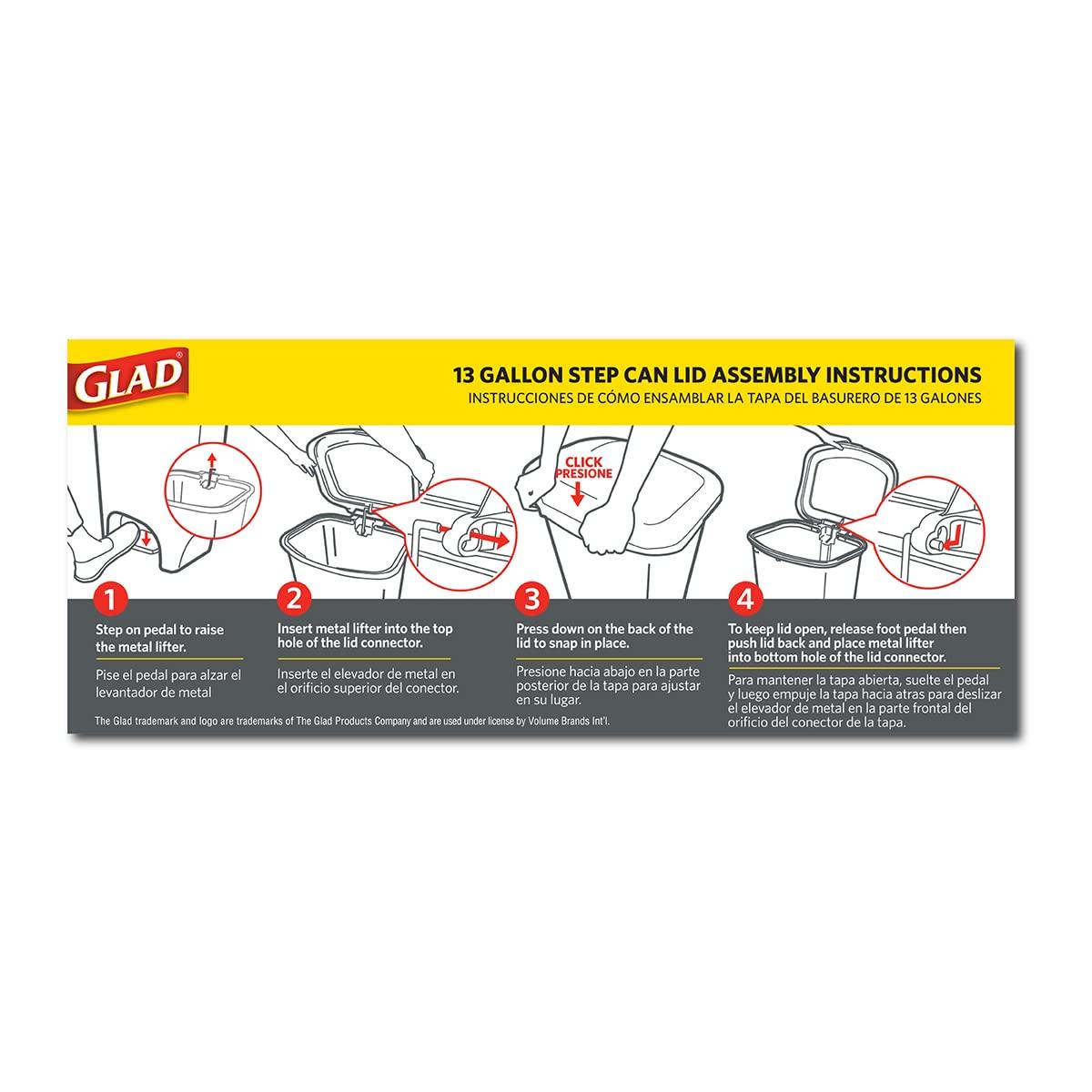 GLAD™ GLAD™ White Plastic Step Trash Can