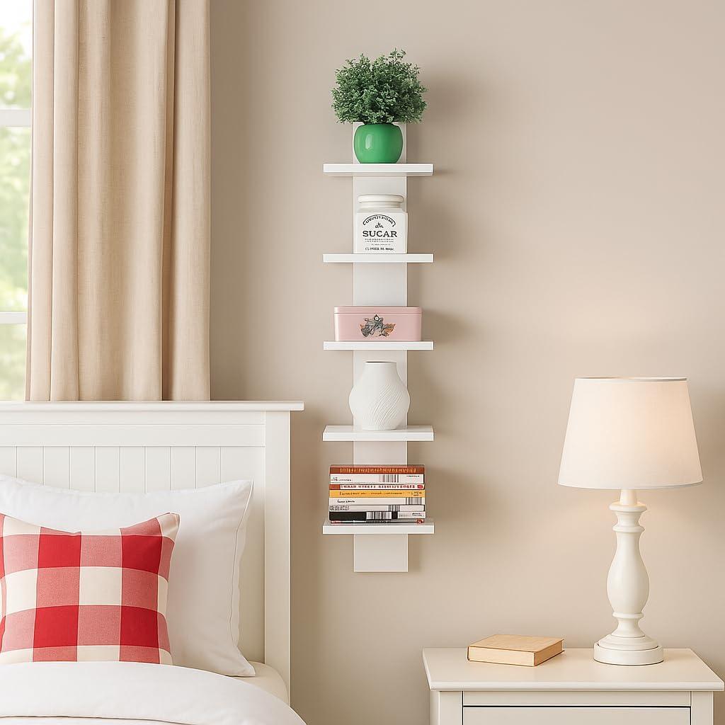 Spine Wall Book Shelves Stylish and Functional White - Proman Products