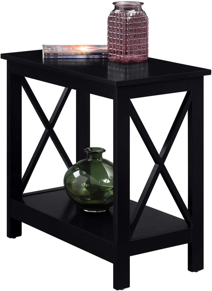 23.75 x 12 x 23.75 in. Oxford Chairside End Table with Shelf, Black