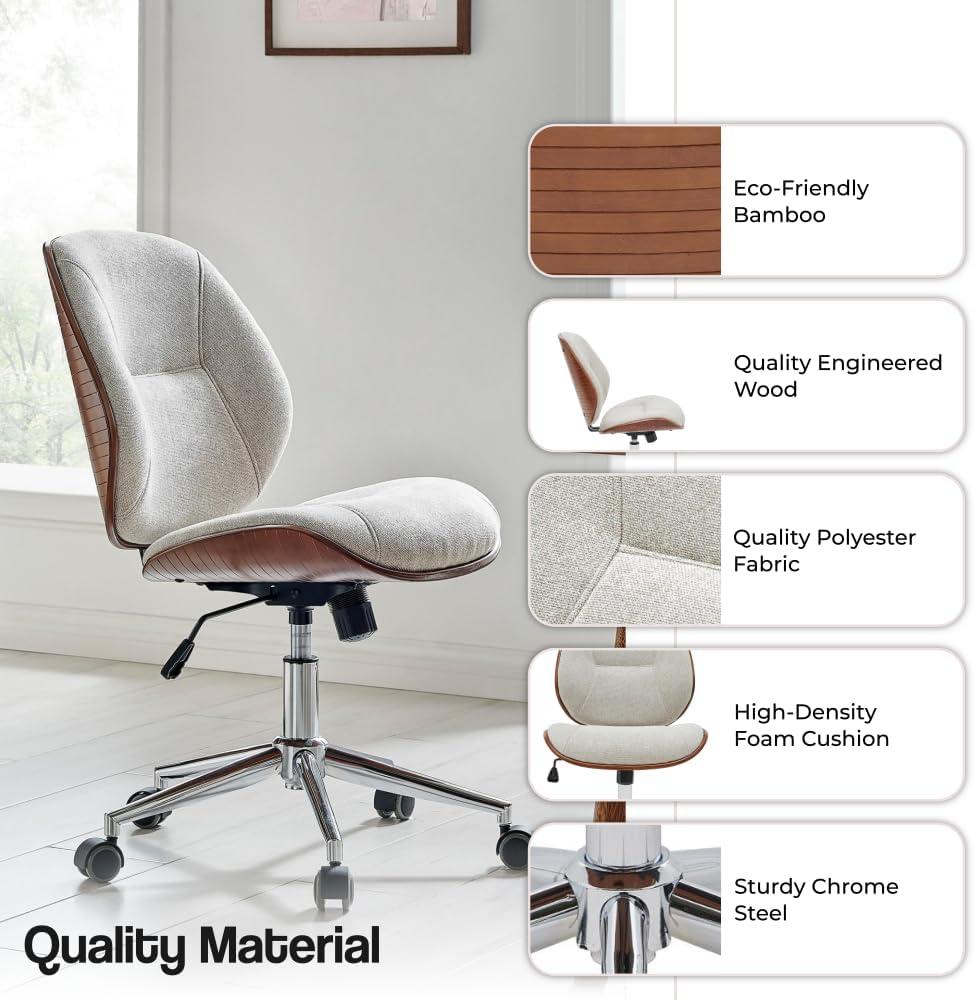 New Pacific Direct Shaun Fabric Bamboo Office Chair