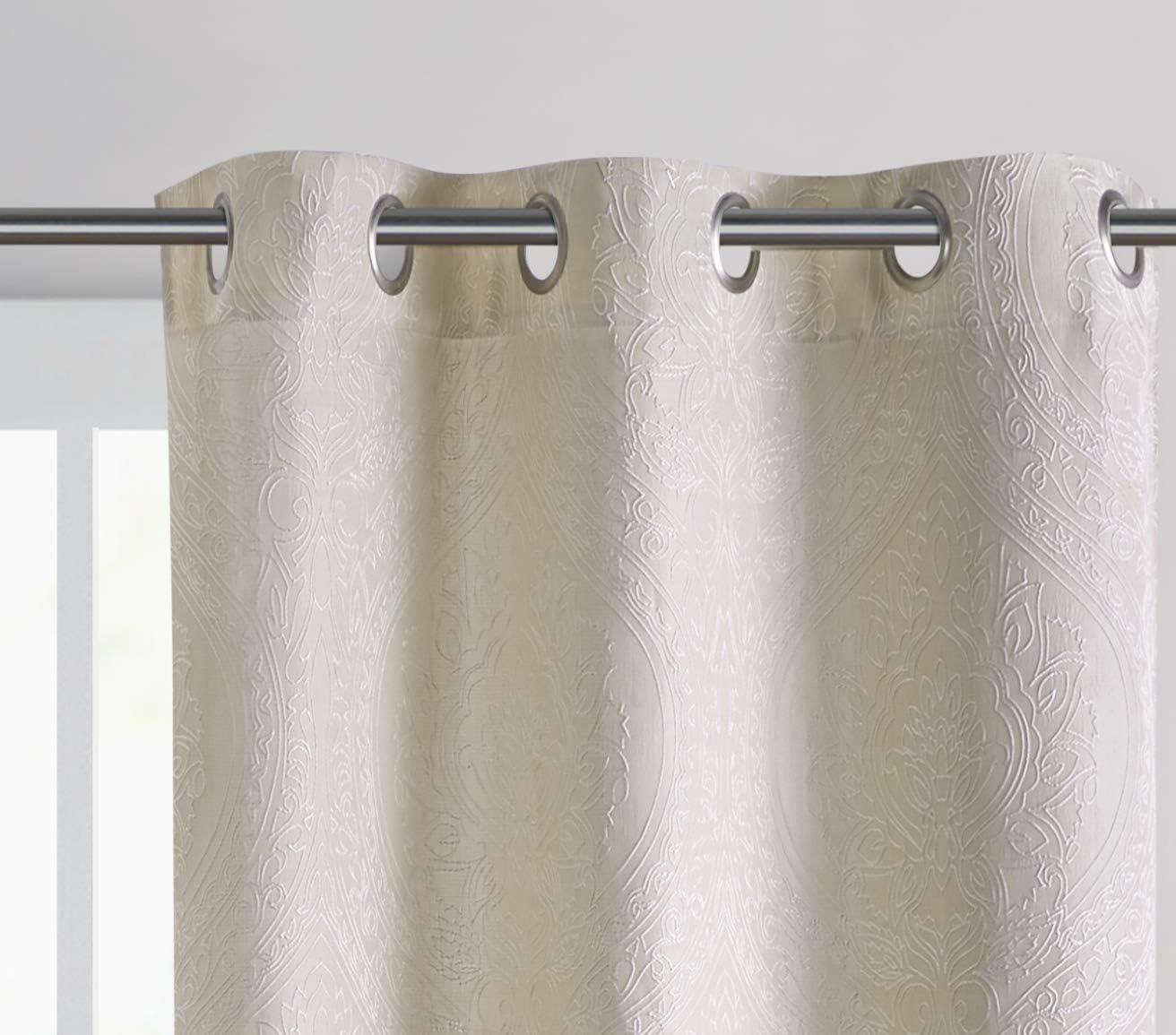 Taupe Polyester Blackout Grommet Window Curtains, 38" x 84"