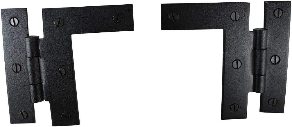 Black Wrought Iron 3.5" HL Offset Cabinet Hinges Pair