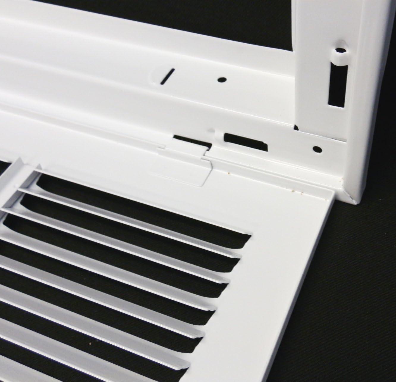 14x14 White Steel Return Air Filter Grille with Fixed Hinges