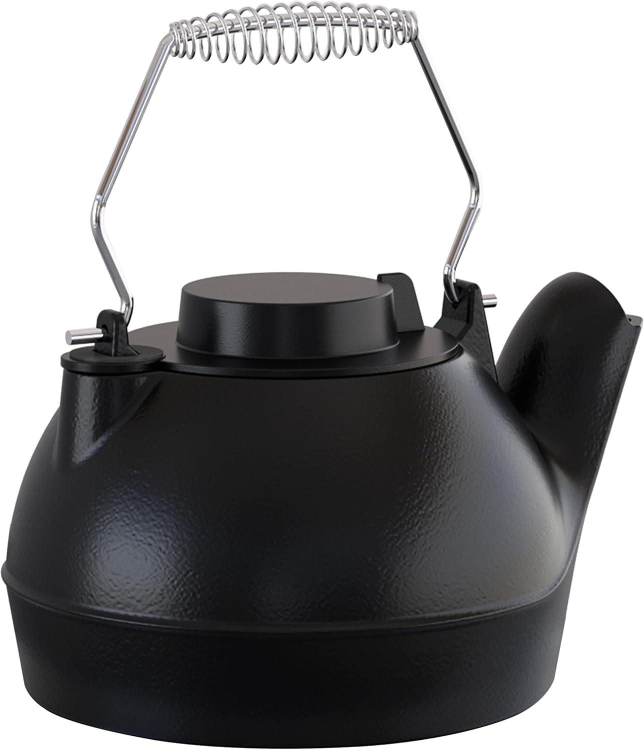 Stove Humidifier, Humidifying Iron Kettle, Wood Stove Kettle, Cast Iron, Chrome Handle