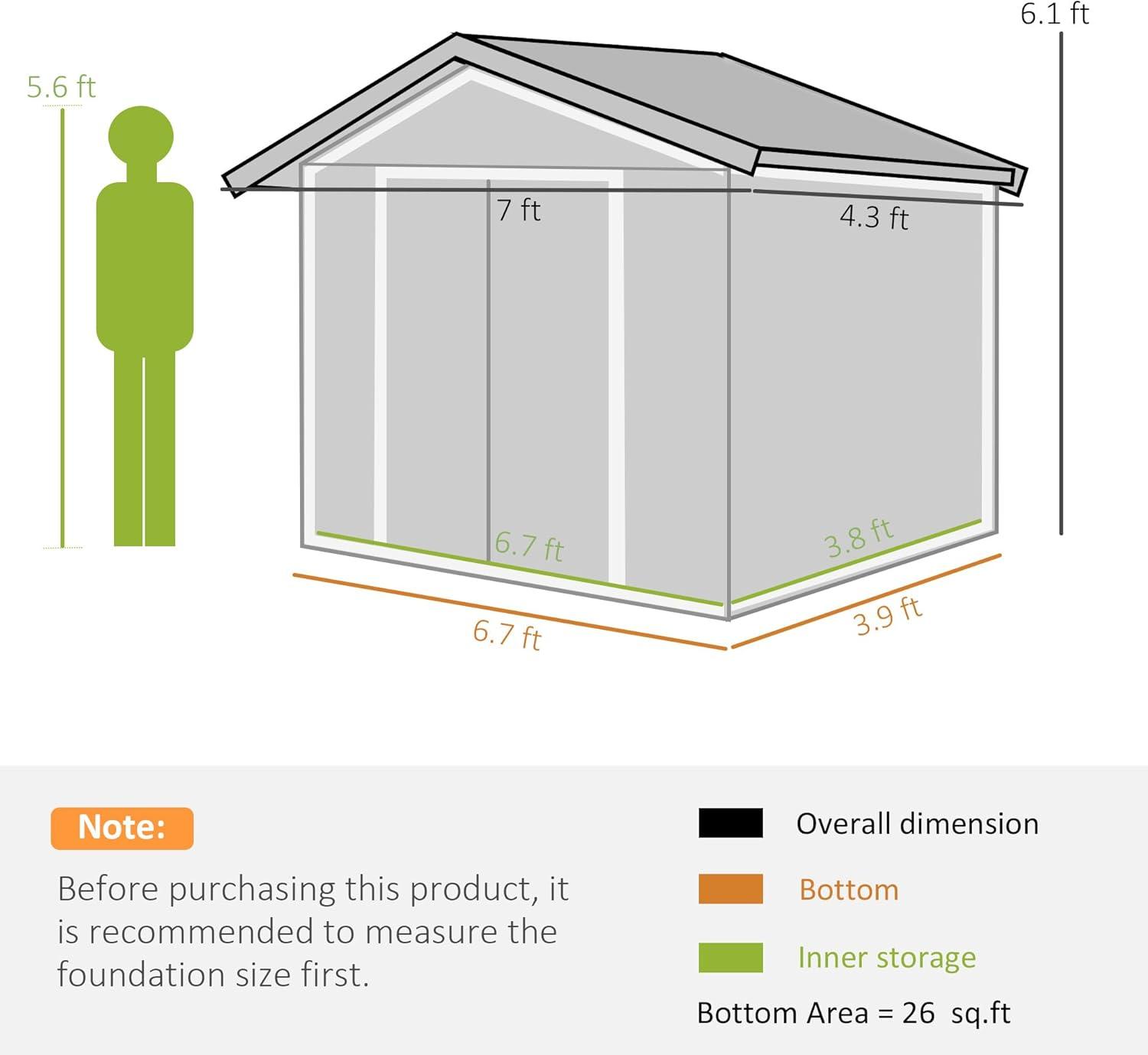 Outsunny Metal Storage Shed Organizer, Garden Tool House with Vents and Sliding Doors for Backyard, Patio, Garage, Lawn