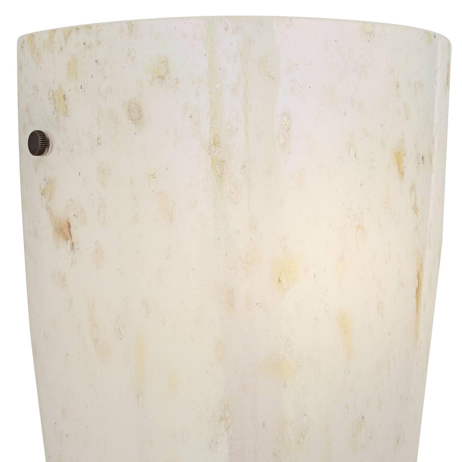 Possini Euro Design Emelle Modern Wall Light Sconces Set of 2 Caramel Amber Art Glass Hardwire 7" Fixture for Bedroom Bathroom Vanity Living Room Home