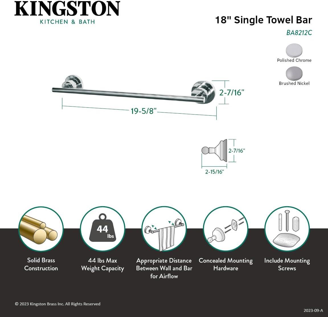 Kingston Brass BA8212C Kingston Brass Concord 18-Inch Towel Bar