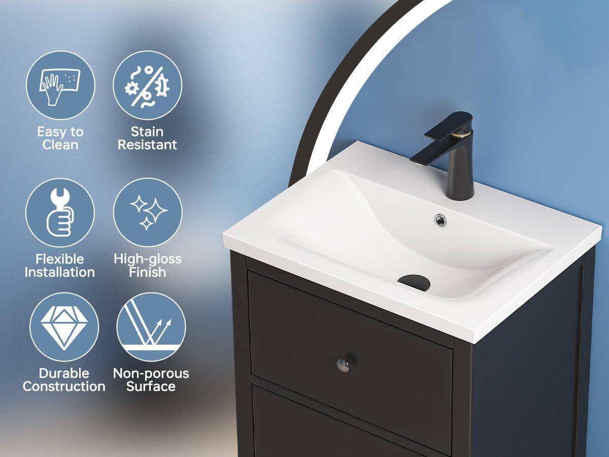 MEJE 36'' Ceramic Single Bathroom Vanity Top with Sink