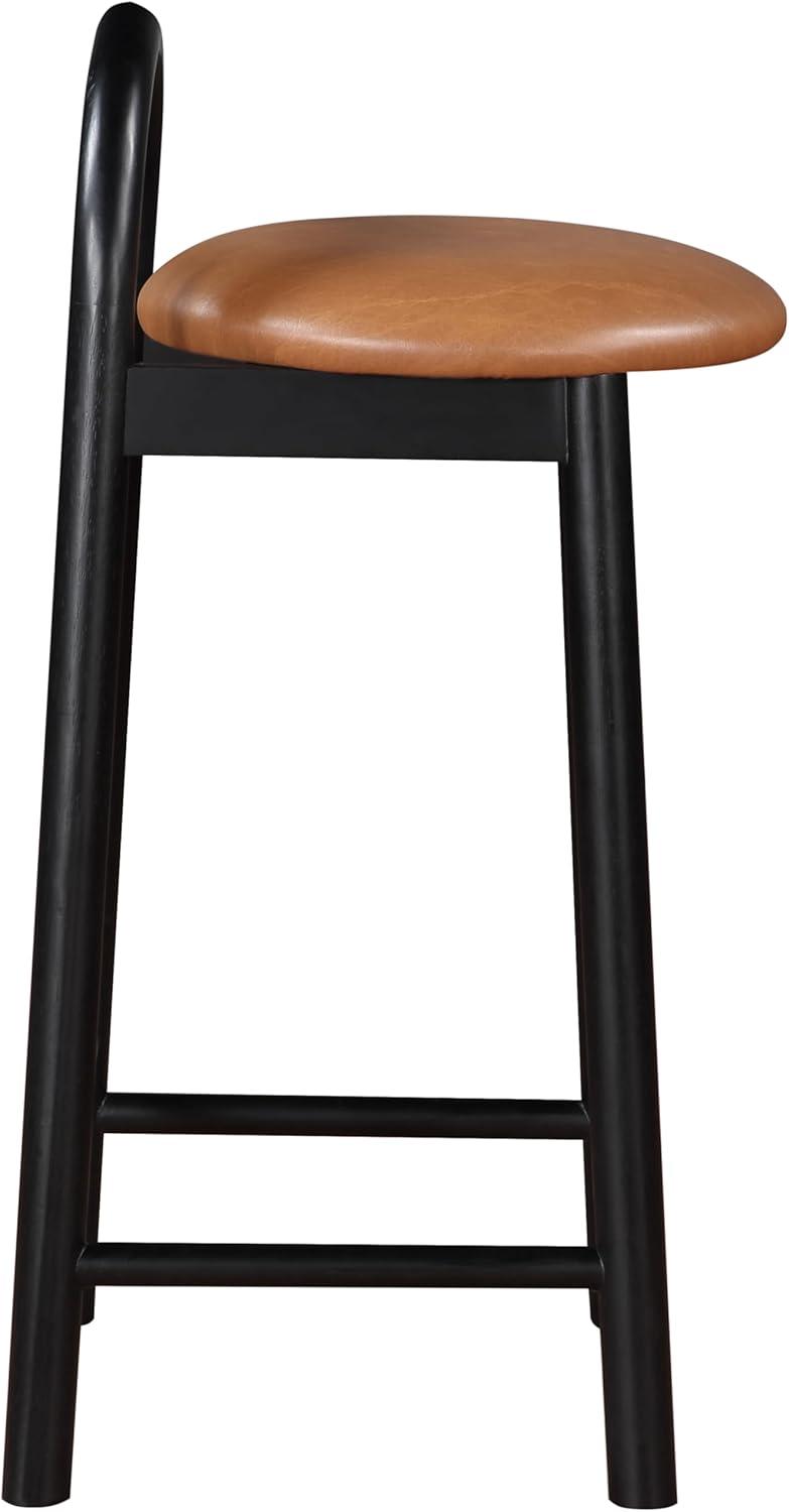 Meridian Furniture Calvin Cognac Vegan Leather Stool