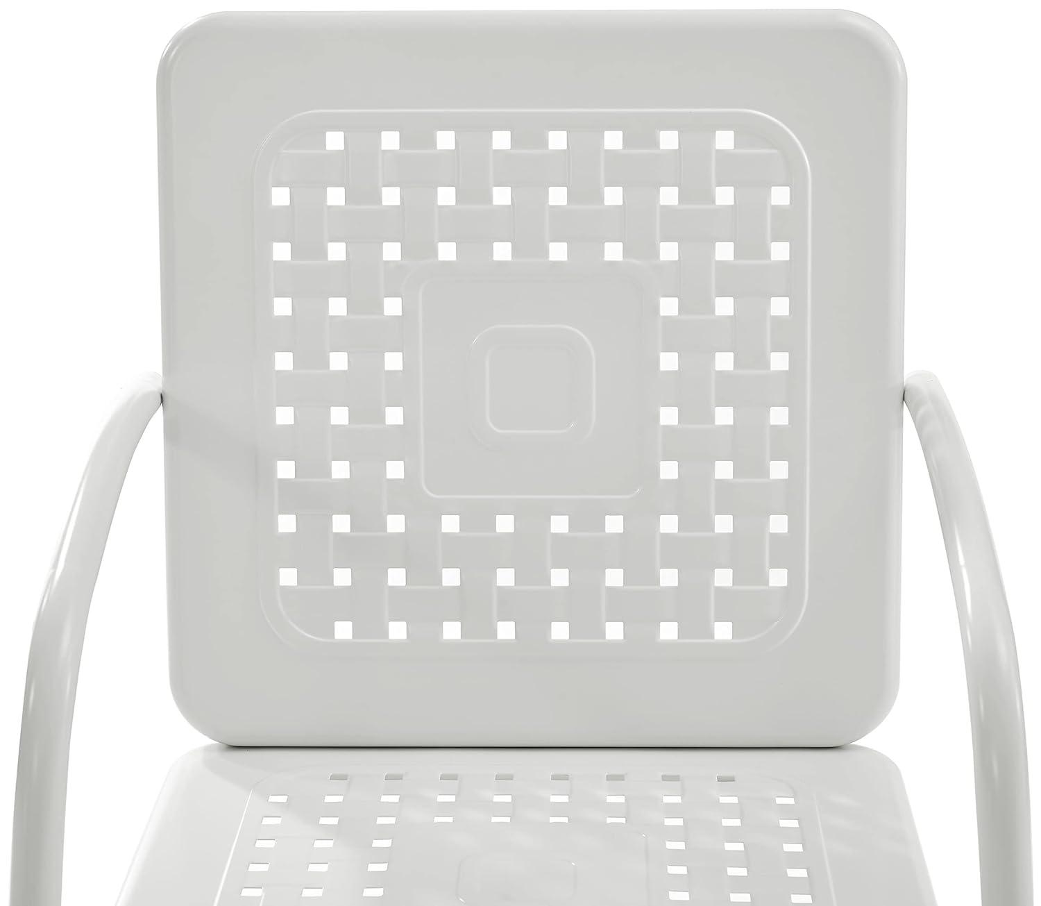 Hashtag Home Burley 3Pc Outdoor Chair Set White Gloss/White Satin - Side Table & 2 Chairs