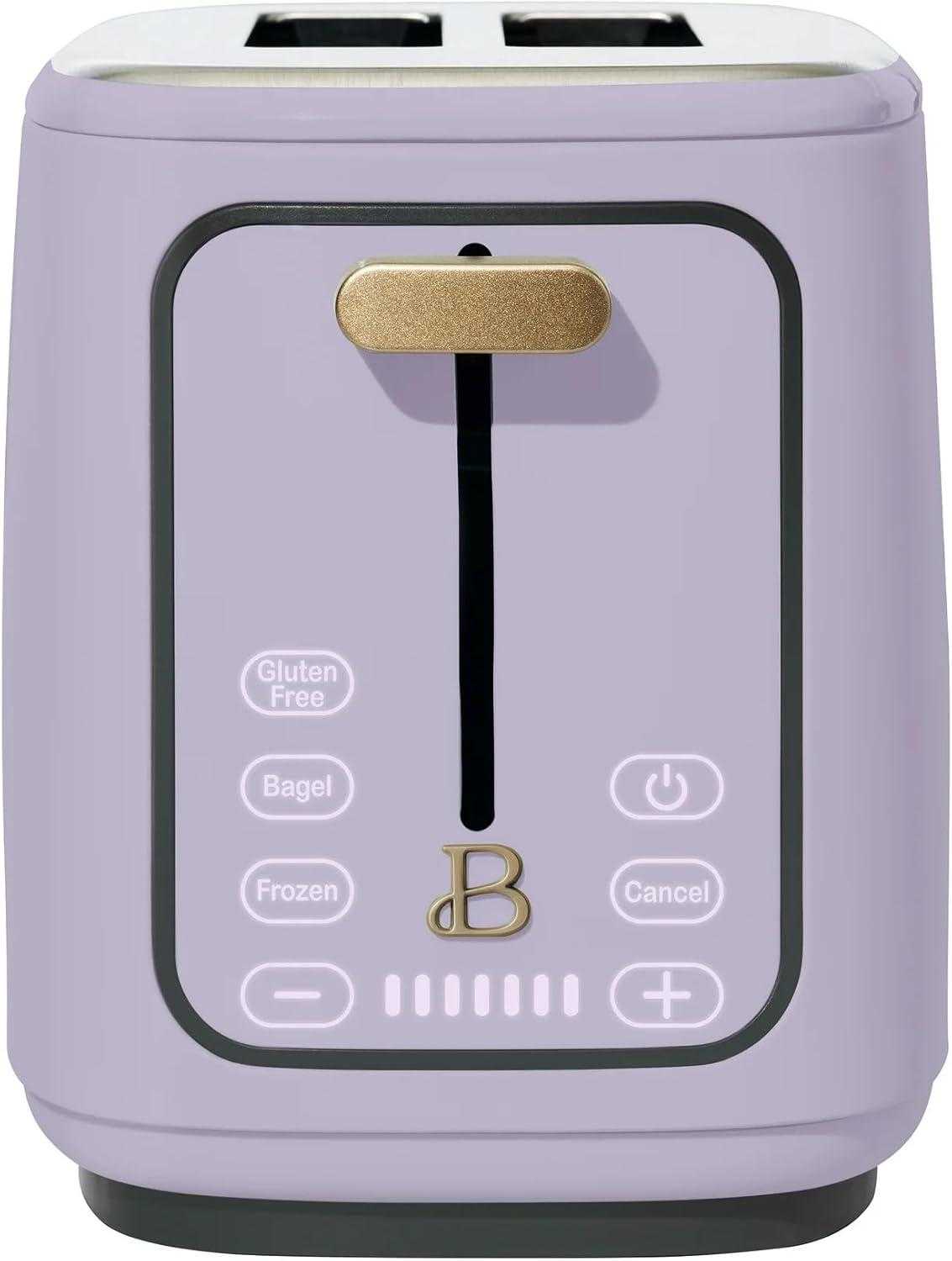 Beautiful 2 Slice Toaster with Touch-Activated Display, Lavender by Drew Barrymore