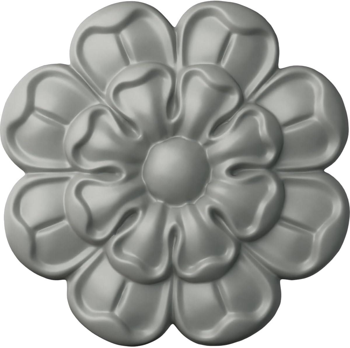 5-Inch Gray Primed Round Rosette Crown Molding