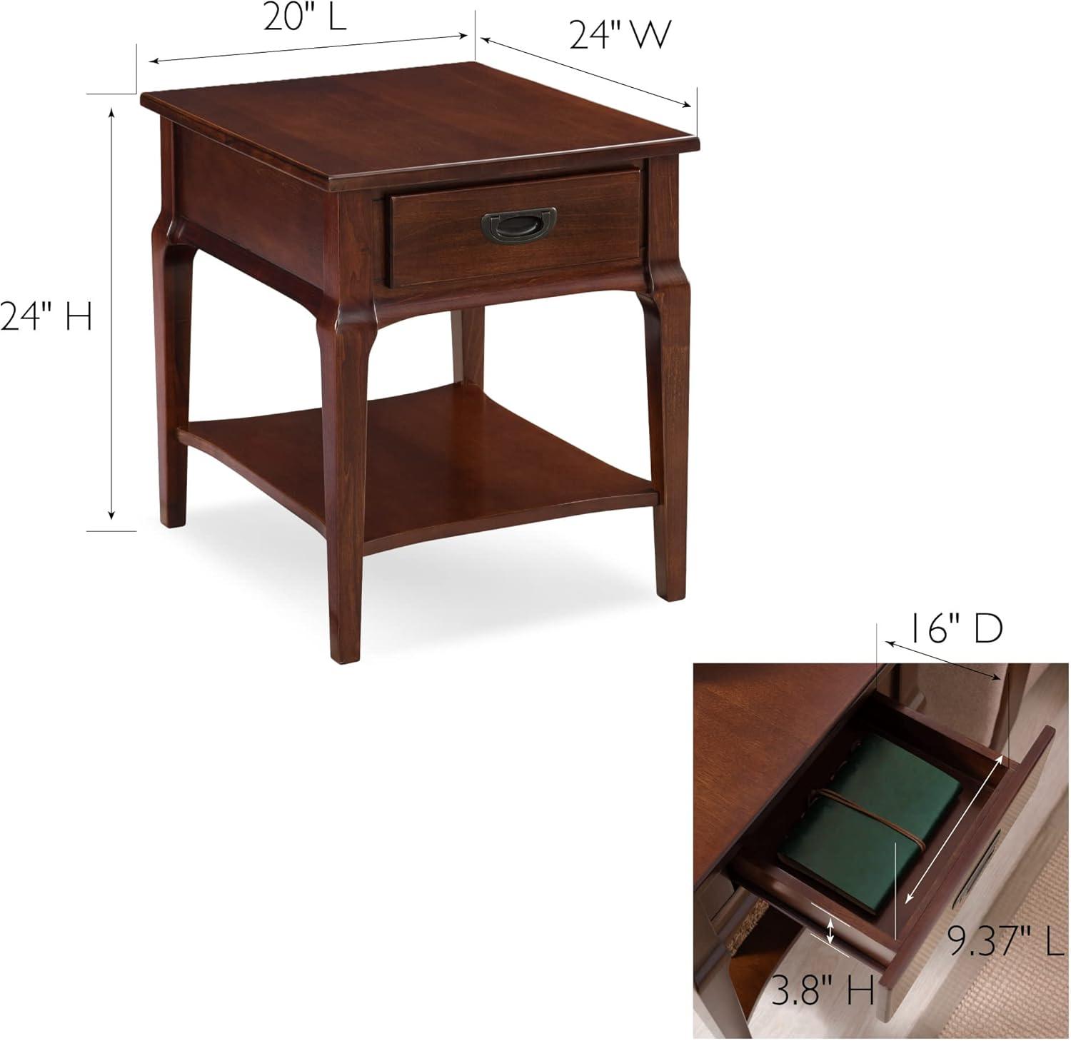 Heartwood Cherry Solid Wood End Table with Storage