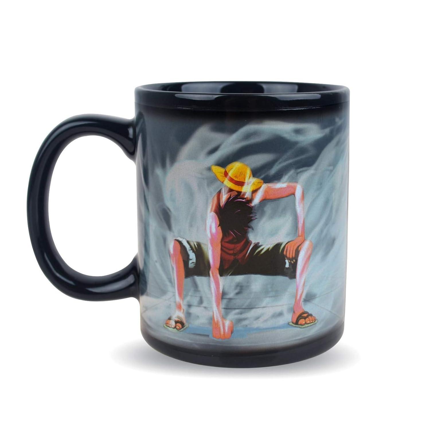 One Piece Luffy Changing Coffee Mug Heat-Sensitive Reactive Ceramic Cup Coffee Mug