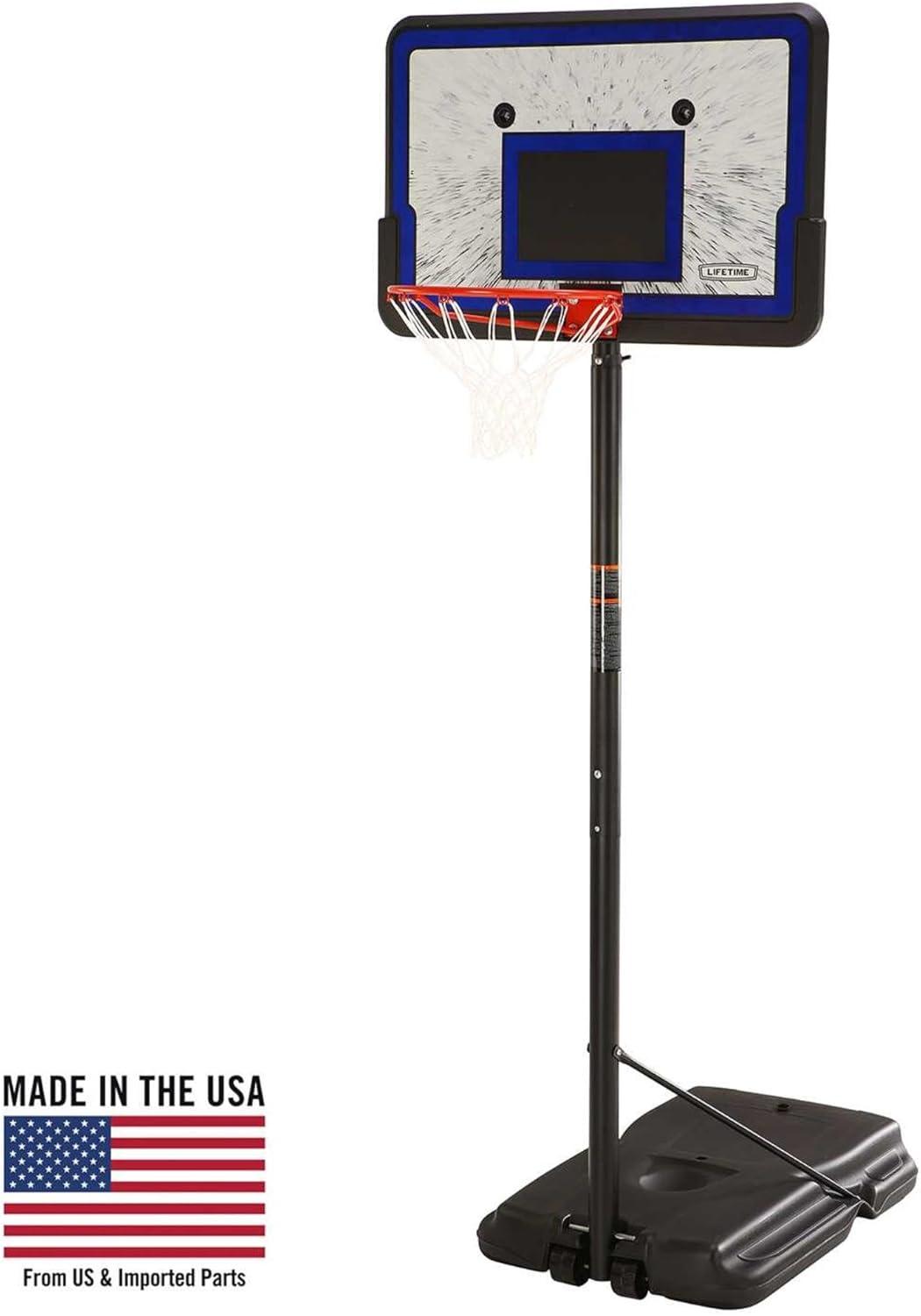 Adjustable Portable Basketball Hoop with 44" Impact Backboard