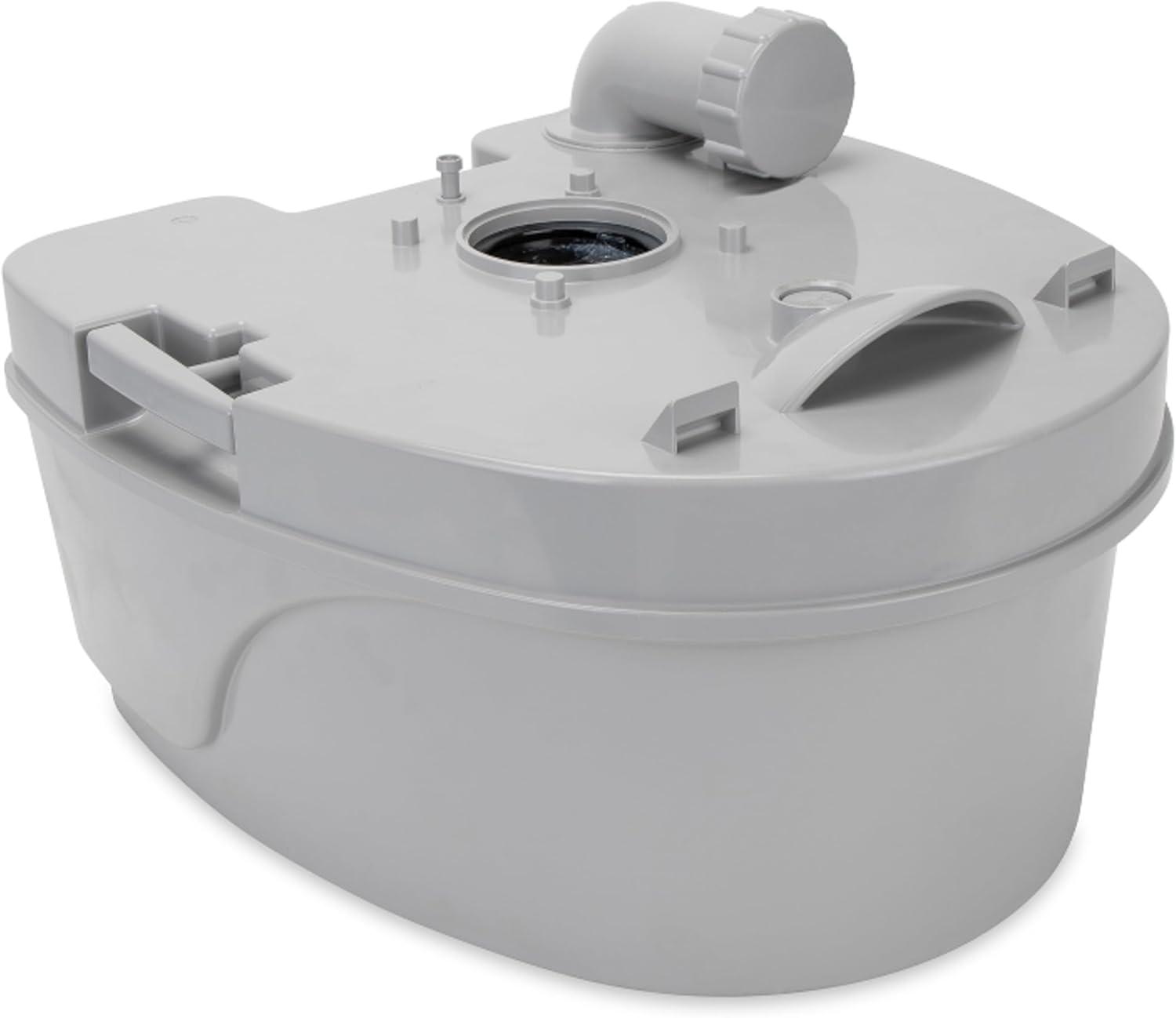 Camco Camping/RVing Premium Travel Toilet | Features a 5.3-Gallon Detachable Holding Tank, Pump Flush Design & Spring-Loaded Latch (41544)