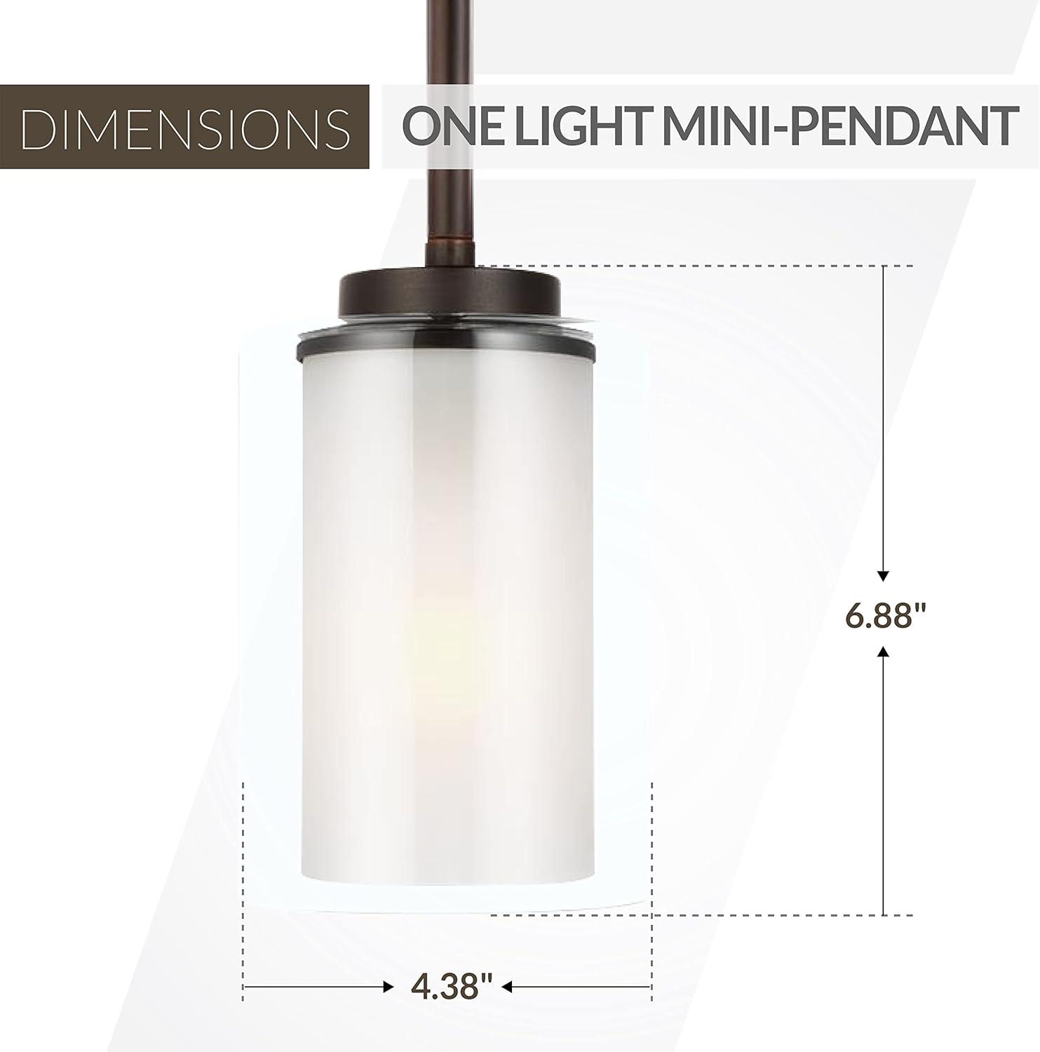 Generation Lighting 6137301EN3-710 Elmwood Park One - Light Mini-Pendant Hanging Modern Fixture, Bronze