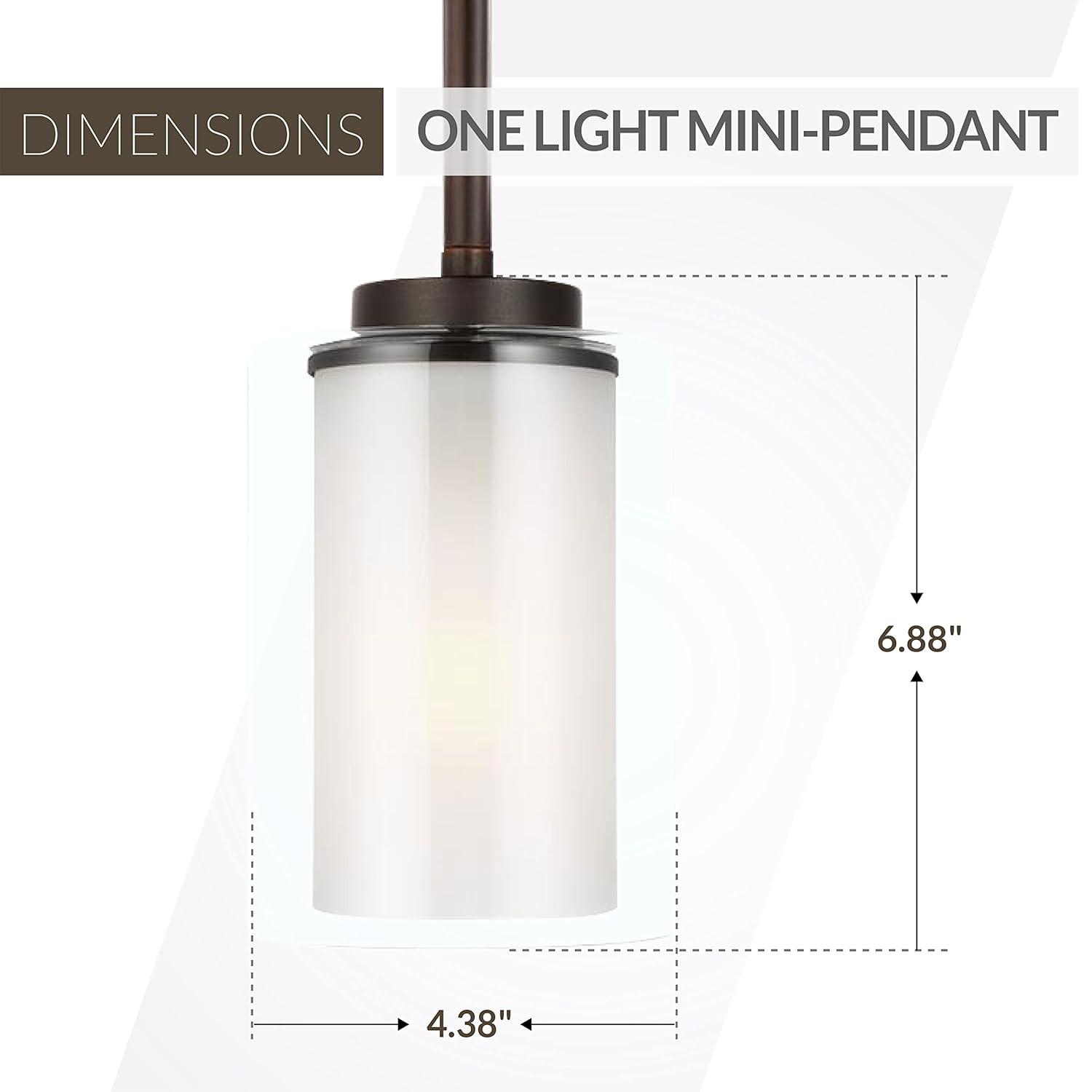 Generation Lighting 6137301EN3-710 Elmwood Park One - Light Mini-Pendant Hanging Modern Fixture, Bronze