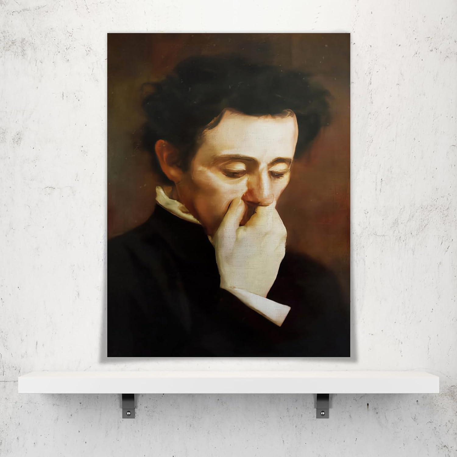 JDNWKBBS Funny Bathroom Canvas Wall Art Humorous Classical Oil Painting Man Covering Nose Posters Vintage Toilet Pictures Prints Rustic Farmhouse Wall Decor for Bathroom Restroom 12x16in Unframed